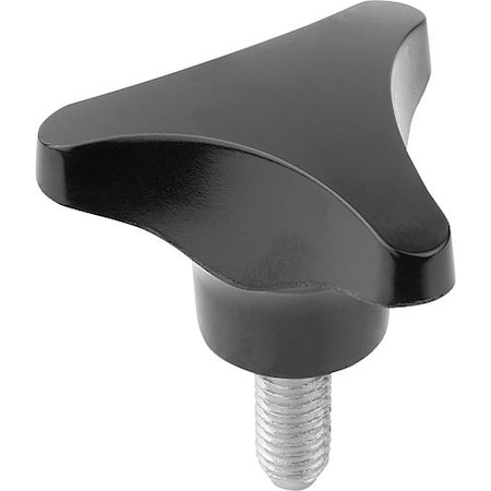 Triangular Knob, External Threads M06 X 15 Mm, Knob Thermoset.